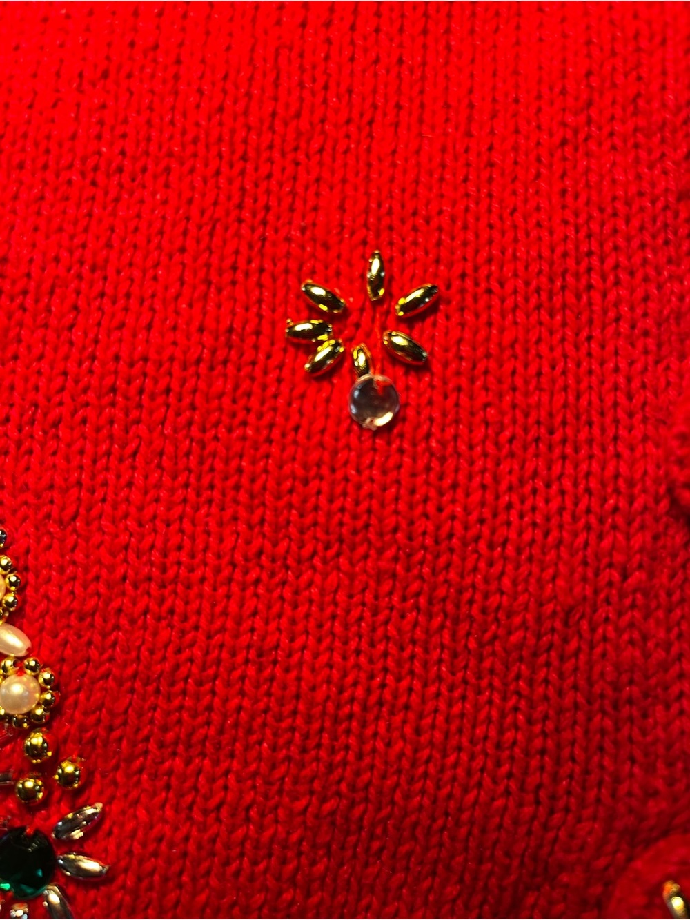 Vintage Victoria Harbour Beaded Christmas Sweater Vest Red Small - Picture 5 of 10